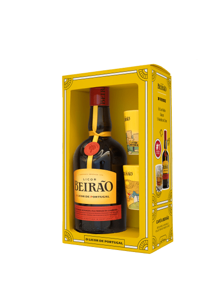  Liquid Company Coffret Licor Beirão + 2 Kaffeetasse aus Keramik Non millésime 70cl